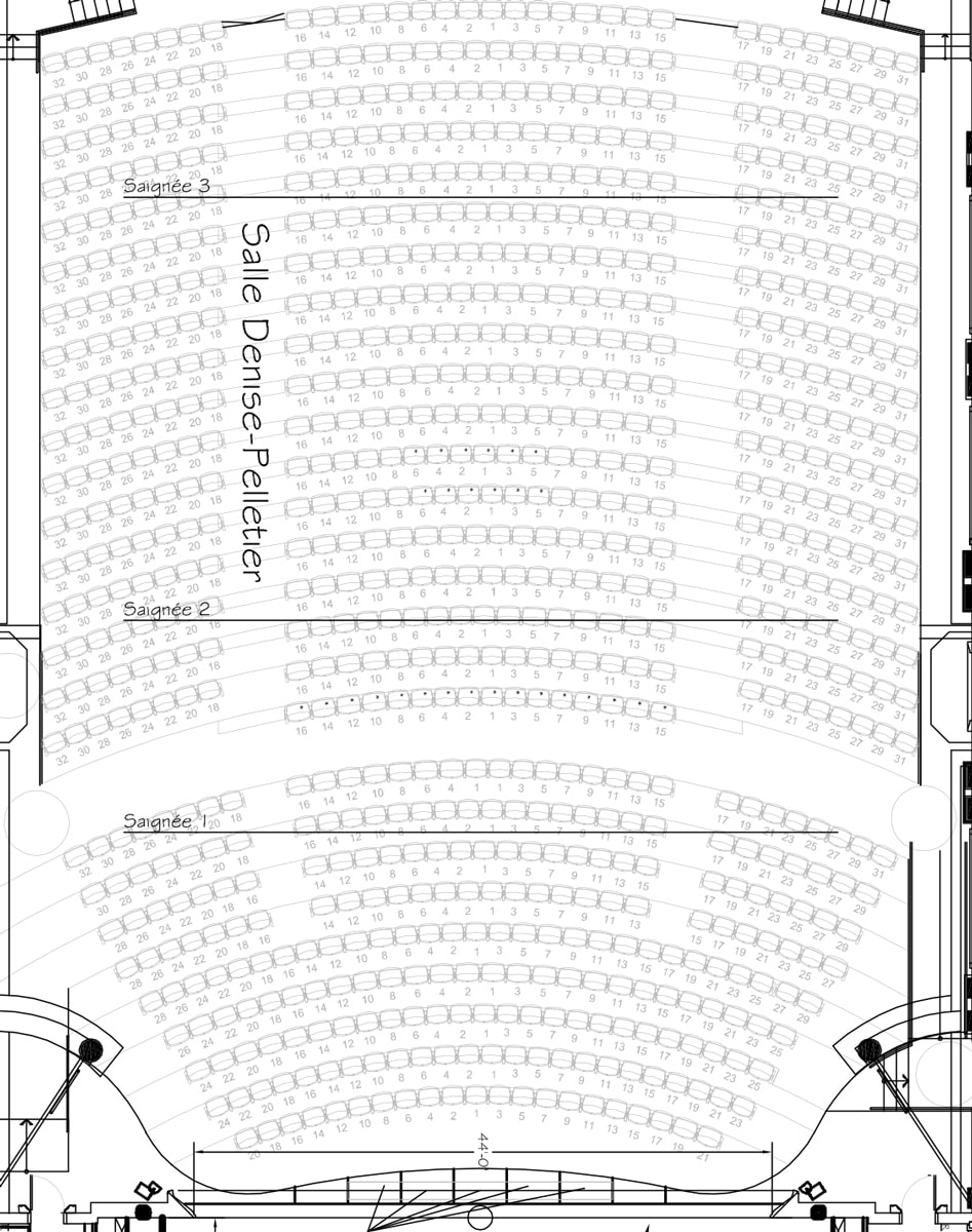 Plan de la salle Denise-Pelletier